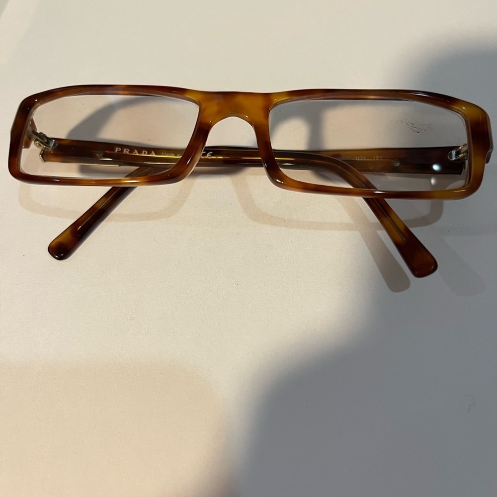 Prada Tortoise Shell Rectangular Glasses - image 2